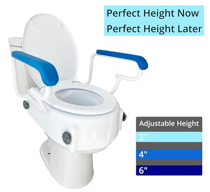 Platinum Health PerfectHeight™ Raised Toilet Seat with Arms