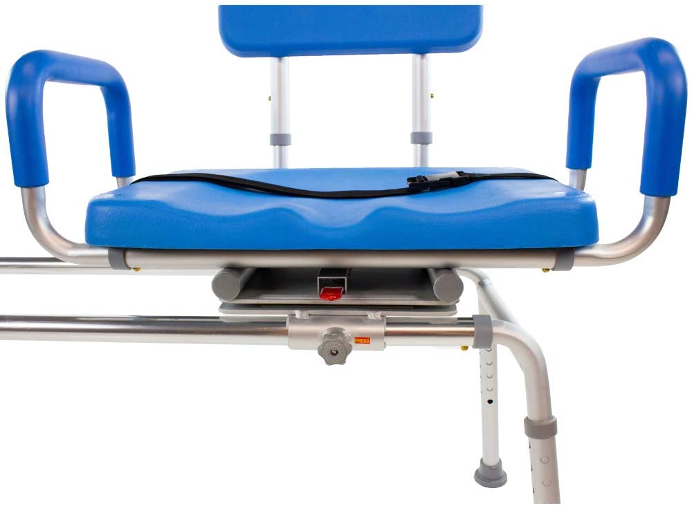 Carousel Sliding Transfer Bench with Swivel Seat-BARIATRIC 600LB Capacity.