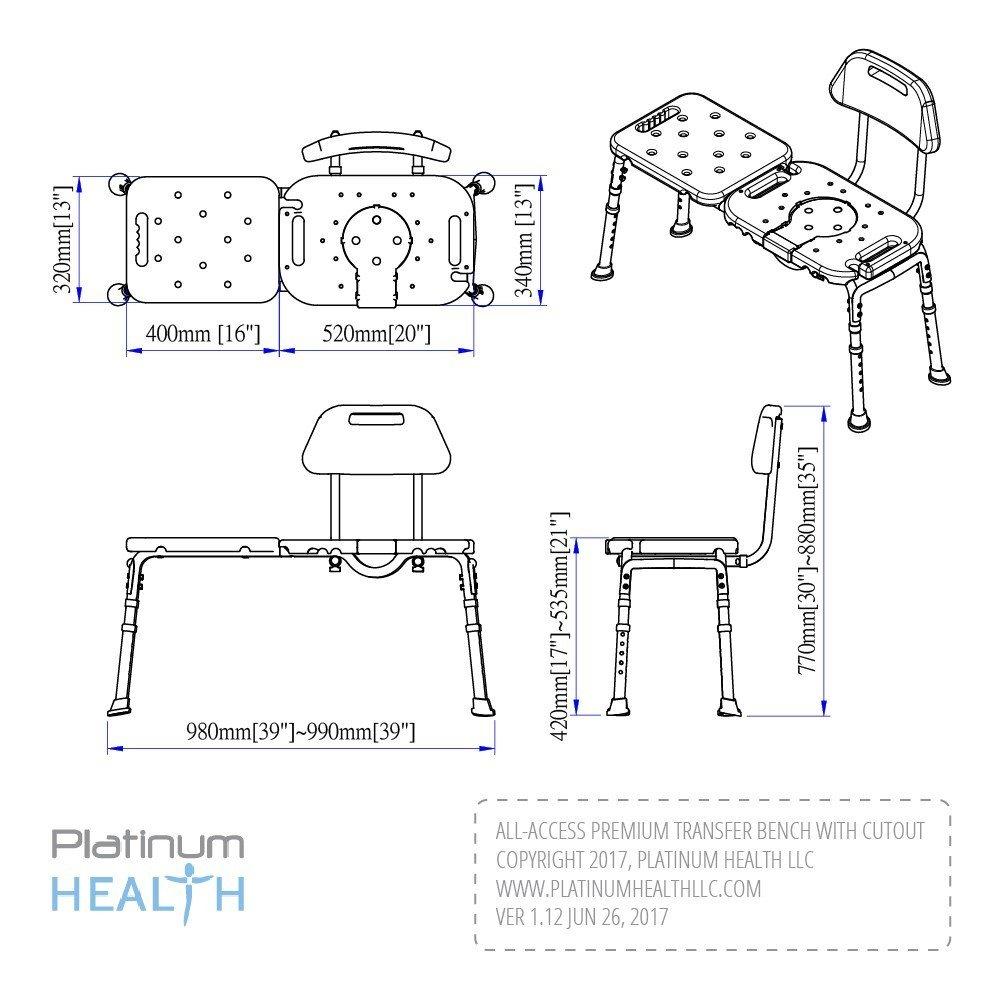 All-Access Bath Transfer Bench With Cutout