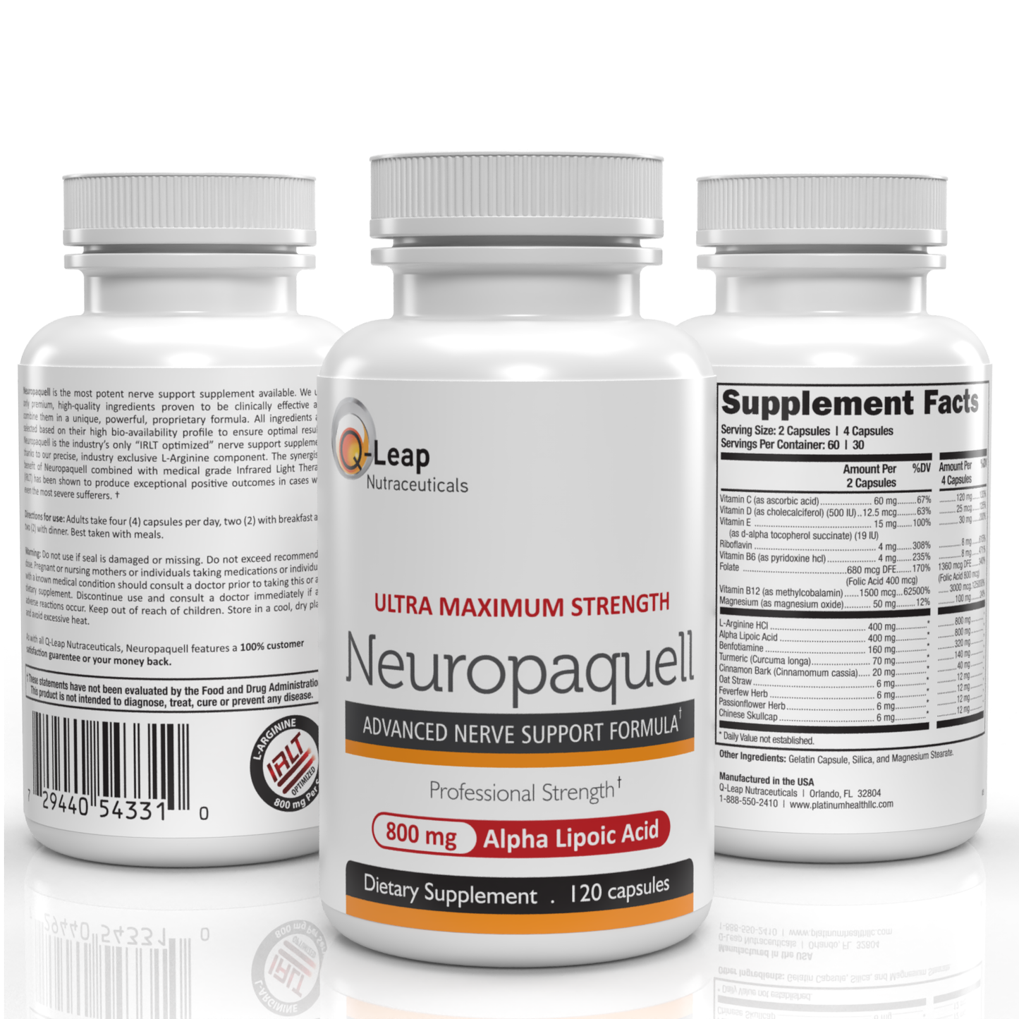 Platinum Health Neuropaquell Clinical Strength Neuropathy Pain Relief Advanced Nerve Support Formula