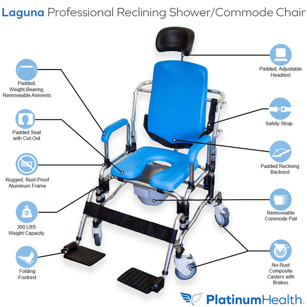 Reclining shops shower chair