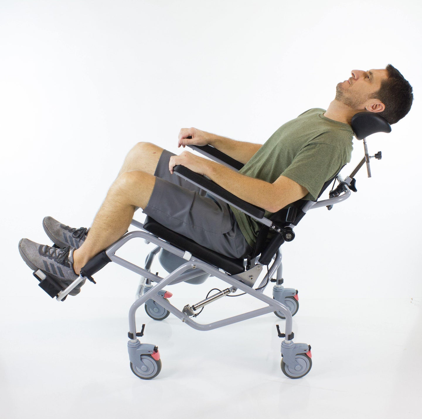 Professional Tilt-In-Space Reclining Shower/Commode Chair - Padded