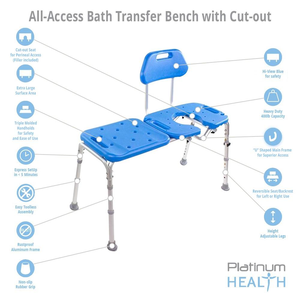 All-Access Bath Transfer Bench With Cutout