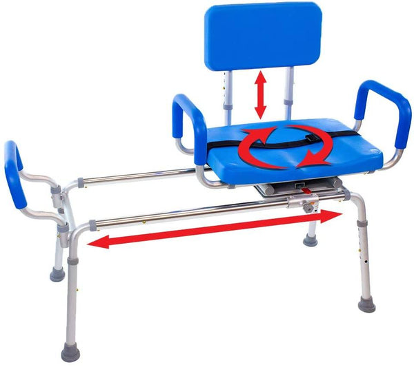 Carousel Sliding Transfer Bench with Swivel Seat BARIATRIC